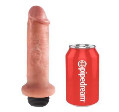 King Cock - Realistyczne Naturalne Dildo Z Wytryskiem 15 CM Jasny Kolor Skóry